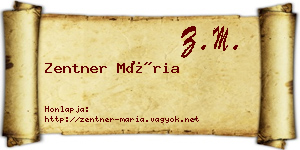 Zentner Mária névjegykártya